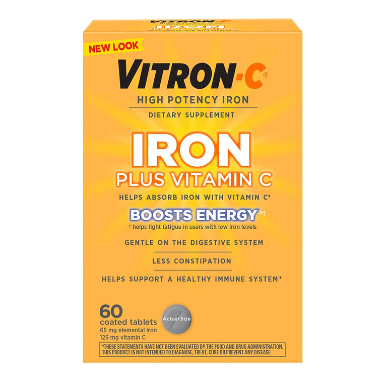 Vitron - C High Potency Iron Supplement Tablets - 60 Ea