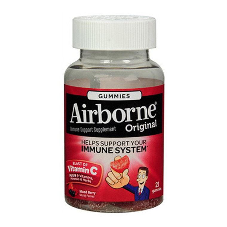 Airborne Original Adult Vitamin C Gummies, Mixed Berry Flavor - 21 Ea