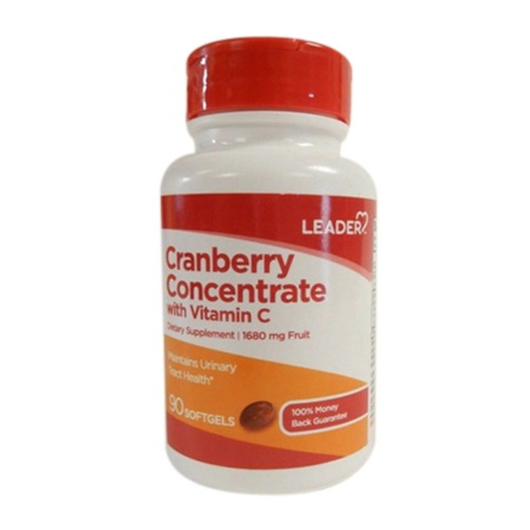 Leader Cranberry Concentrate With Vitamin C Softgels, 90 Ea