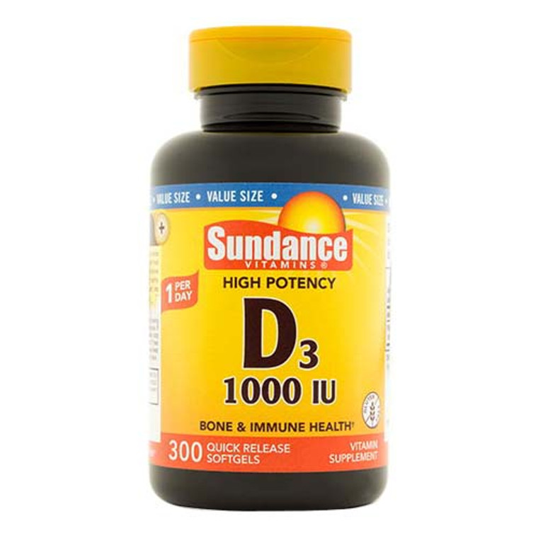 Sundance Vitamin D3 1000 IU Bone And Immune Health Quick Release Softgels, 300 Ea