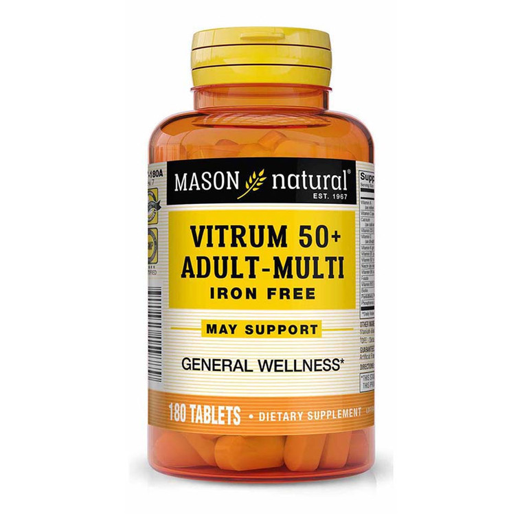 Mason Natural Vitrum 50 Plus Senior Multi Iron Free Tablets Compare To Centrum Silver - 180 Ea