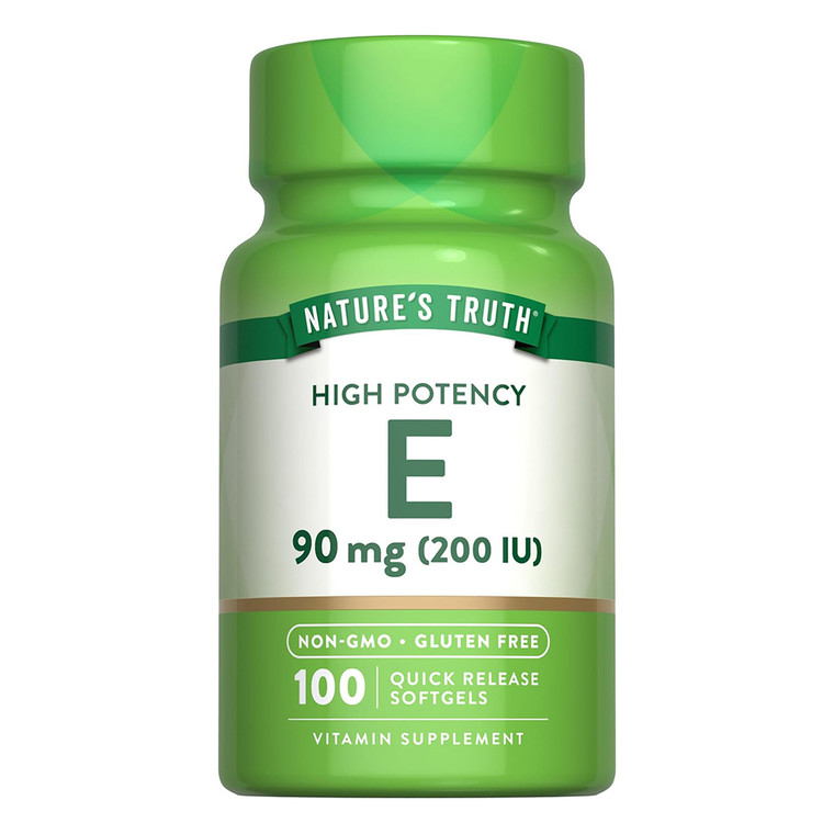 Natures Truth Vitamin High Potency E 200 IU Vitamin Supplement Softgels Support Immune Health 100Ea