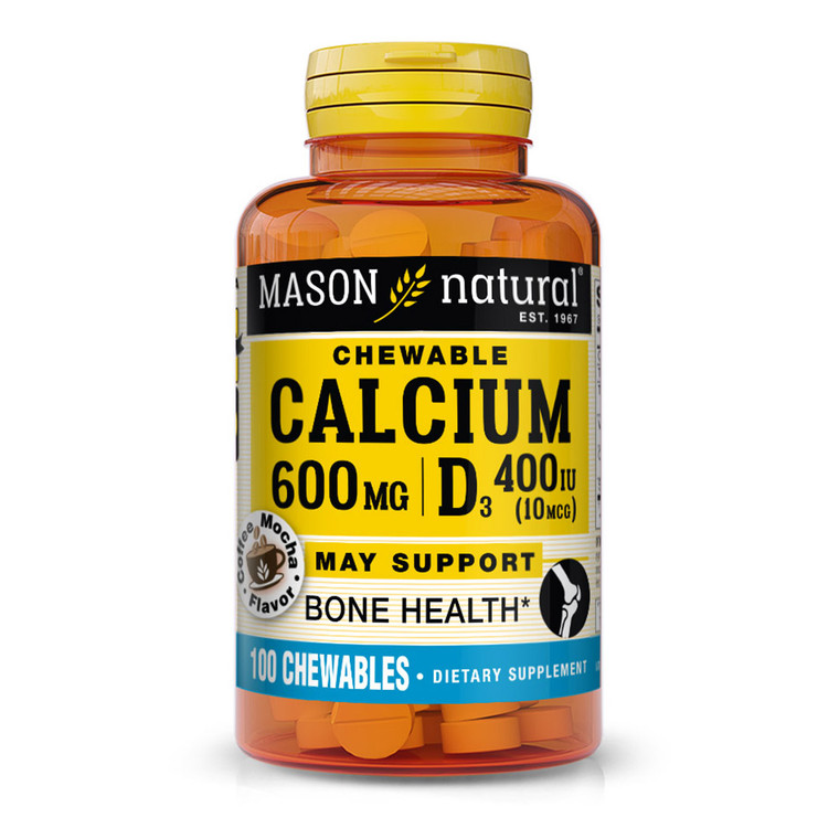 Mason Natural Super Calcium 600 Plus D3 Plus Chewable Tablets - 100 Ea