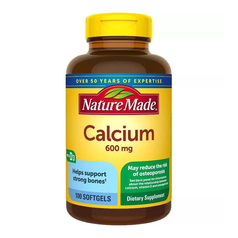 Nature Made Calcium 600Mg With Vitamin D 400 Iu Softgels, 100 Ea