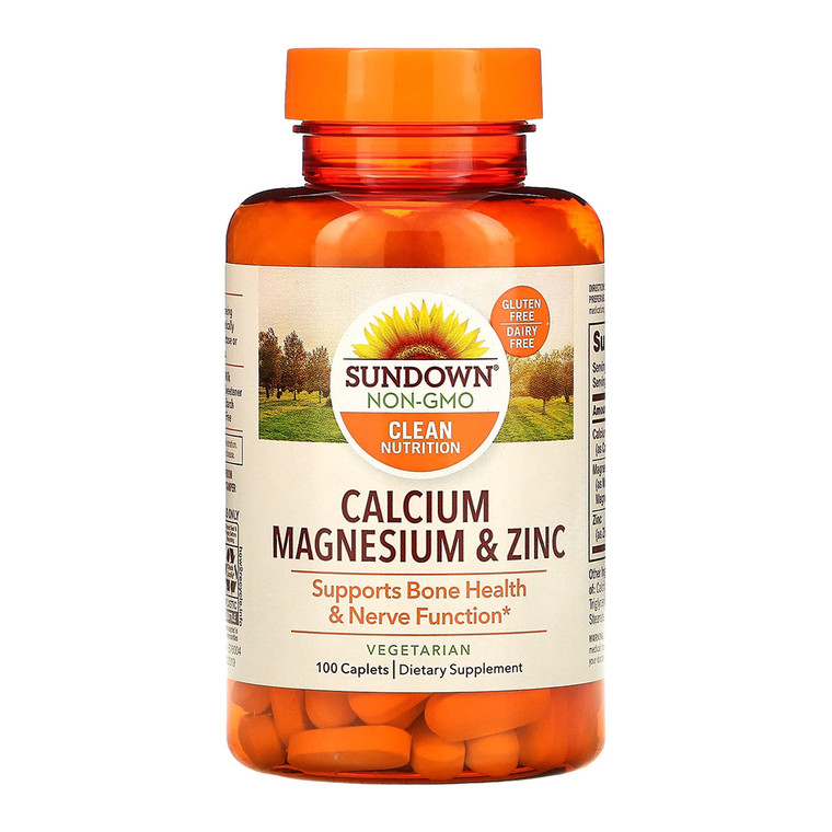 Calcium And Magnesium With Zinc Caplets, By Sundown - 100 Caplets