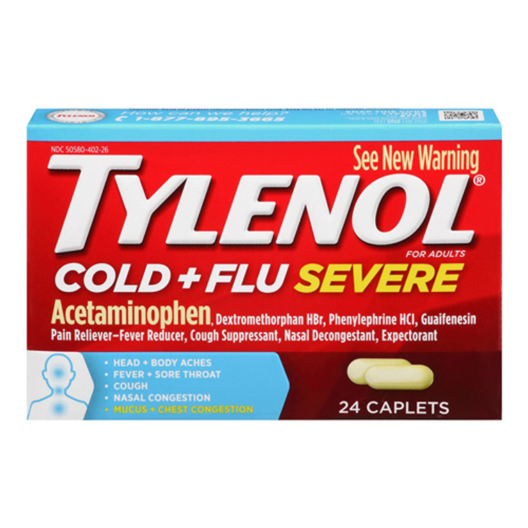 Tylenol Cold And Flu Severe For Adults Caplets - 24 Ea