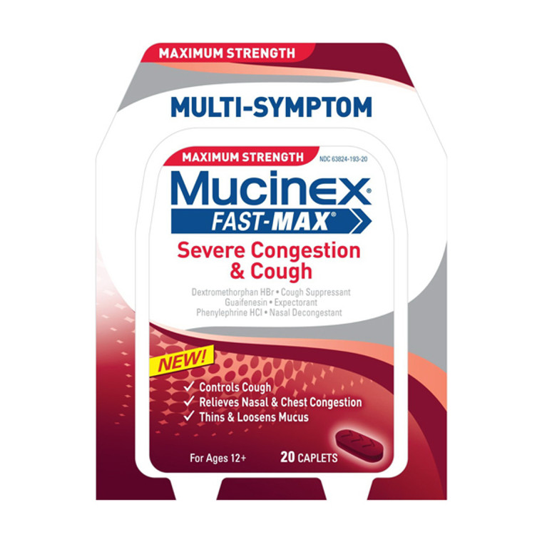 Mucinex Fast-Max Severe Congestion And Cough Relief Caplets - 20 Ea