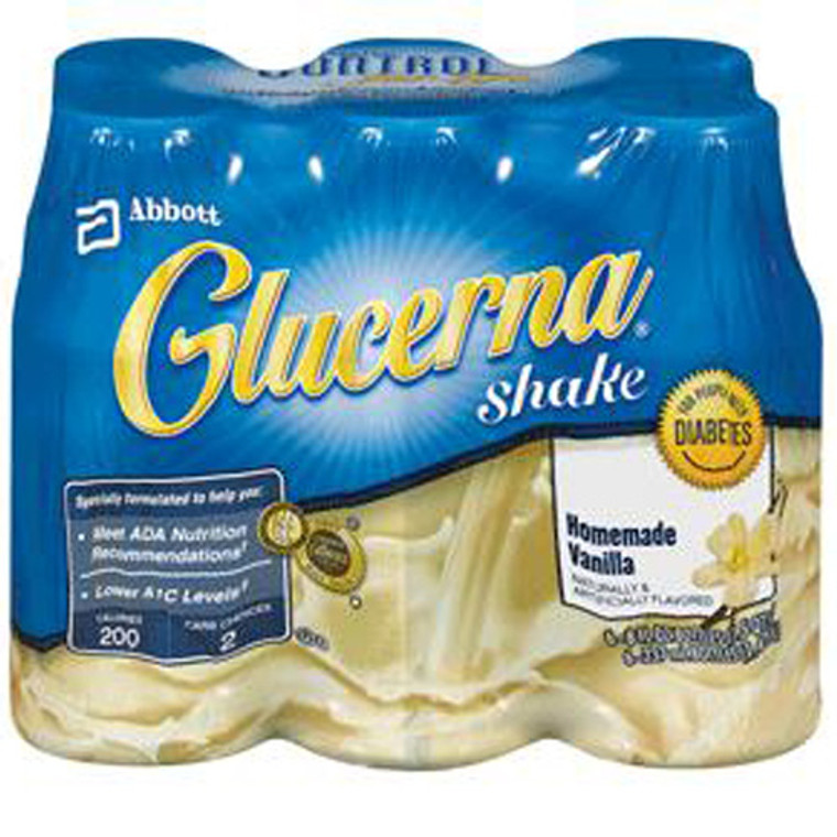 Glucerna Shake Bottle, Homemade Vanilla Flavor - 8 Oz, 24 Ea