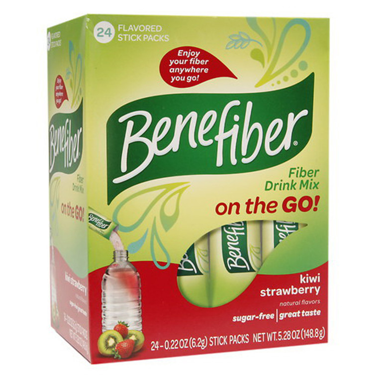 Benefiber Fiber Drink Mix Sugar-Free Stick Packets, Kiwi Strawberry Flavor, 24 ea