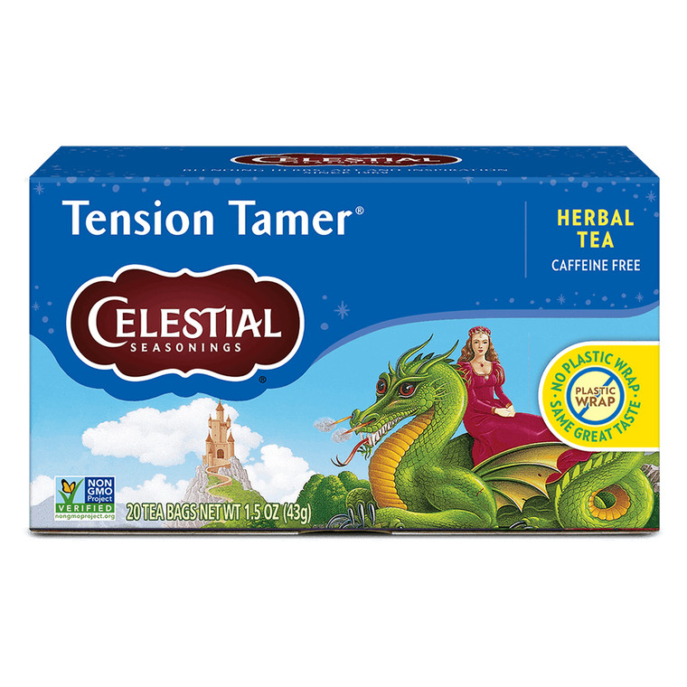 Celestial Seasonings Tension Tamer Herbal Naturally Flavored Tea Bags Caffeine Free 20Ea