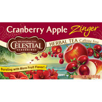 Celestial Seasonings Cranberry Apple Zinger Herbal Naturally Flavored Caffeine Free Tea Bags 20Ea