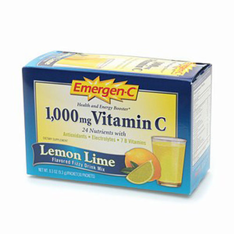 Emergen-C 1000 Mg Vitamin C Fizzy Drink Mix, Lemon Lime, 30 Packet