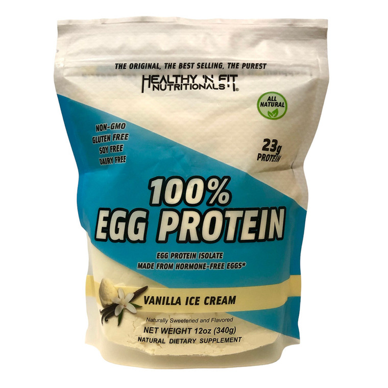 Healthy N Fit 100 Percent Egg Protein Vanilla Ice Cream for Protein Supplementation and Muscle Support 12Oz (340g)
