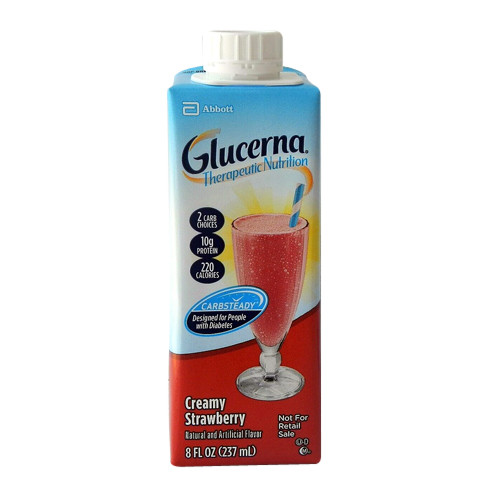 Glucerna Therapeutic Nutrition for Diabetes People, Creamy Strawberry, 8 Oz/24 Pack