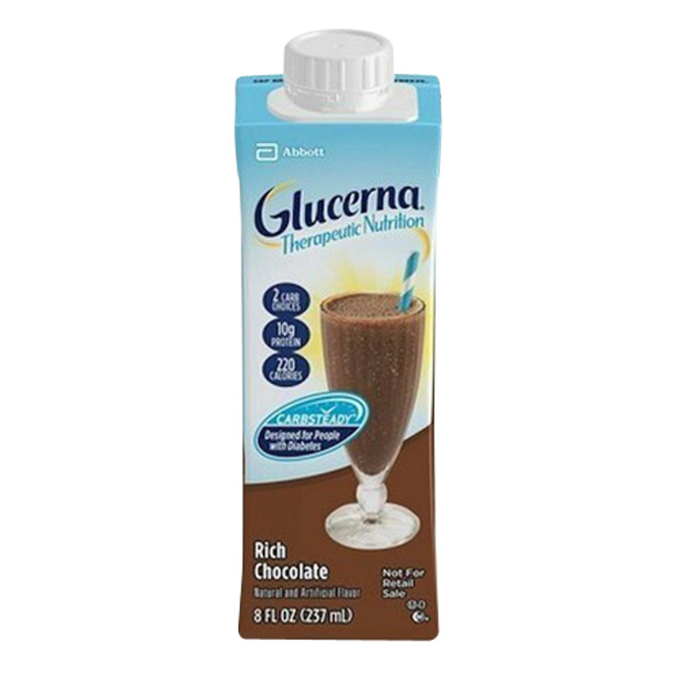 Glucerna Therapeutic Nutrition for Diabetes People, Rich Chocolate, 8 Oz/24 Pack
