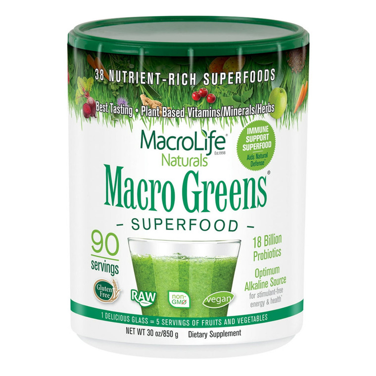 Macrolife Naturals Macro Greens Nutrient Rich Super Food Supplement - 30 Oz