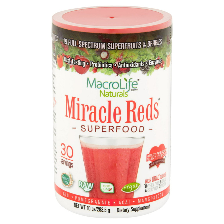 Macrolife Naturals Miracle Reds Antioxidant Super Food - 10 Oz