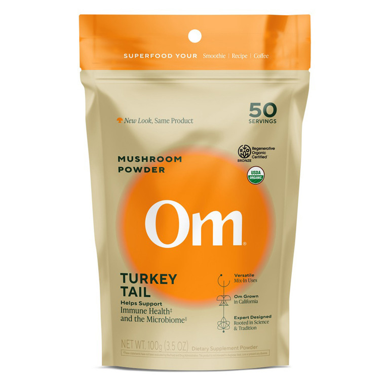 Om Turkey Tail 2000mg Mushroom Powder Support Immune and Gut Health 3.5Oz (100g)
