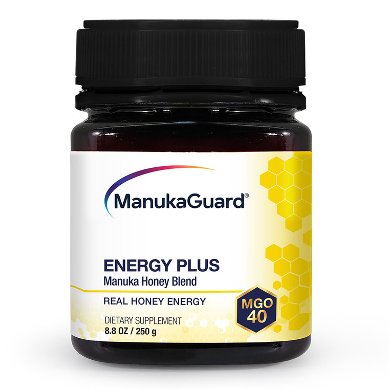ManukaGuard Energy Plus MGO 40 Manuka Honey Blend Extra Boost of Energy 8.8Oz (250g)