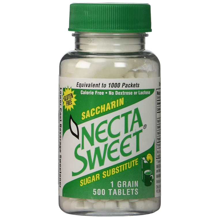 Necta Sweet Saccharin Sugar Substitute 1.0 Grain Tablets, 500 Ea