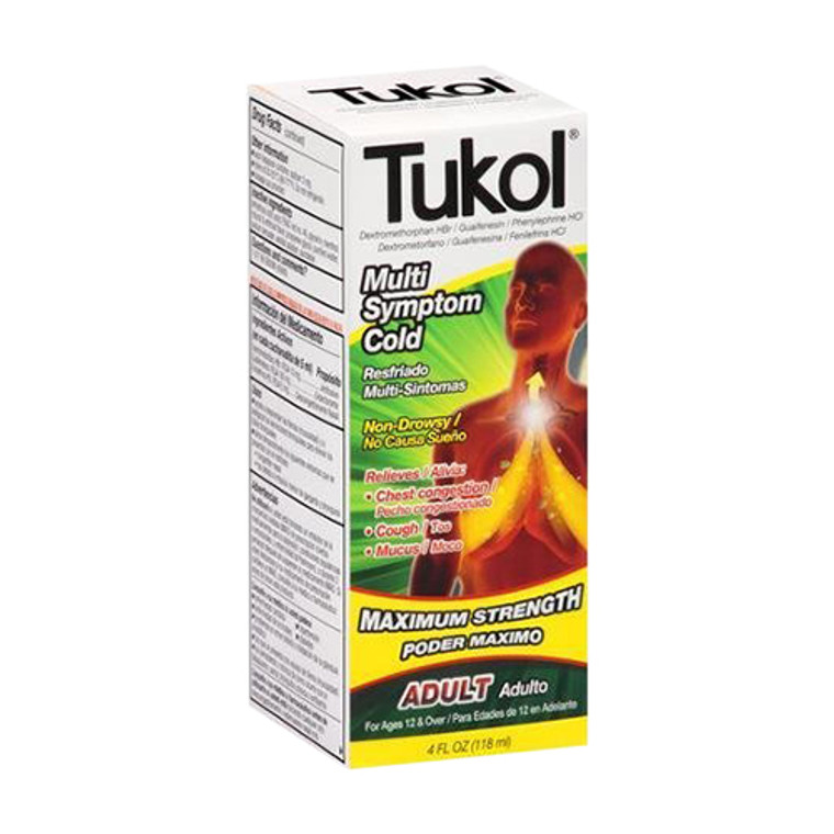 Tukol Adult Maximum Strength Multi Symptom Cold Syrup, 4 Oz
