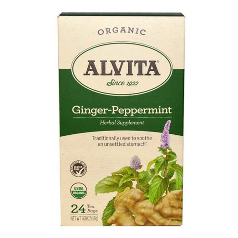 Alvita Caffeine Free Ginger Peppermint Root Tea Bags - 24 Ea