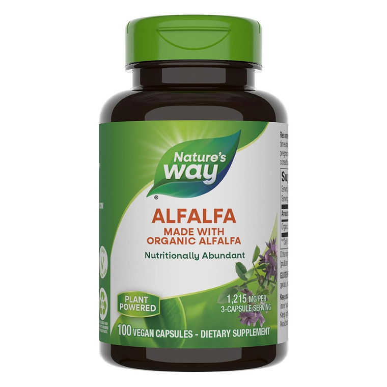 Natures Way Alfalfa Capsules for Nutritional Support and Healthy Digestion 100Ea