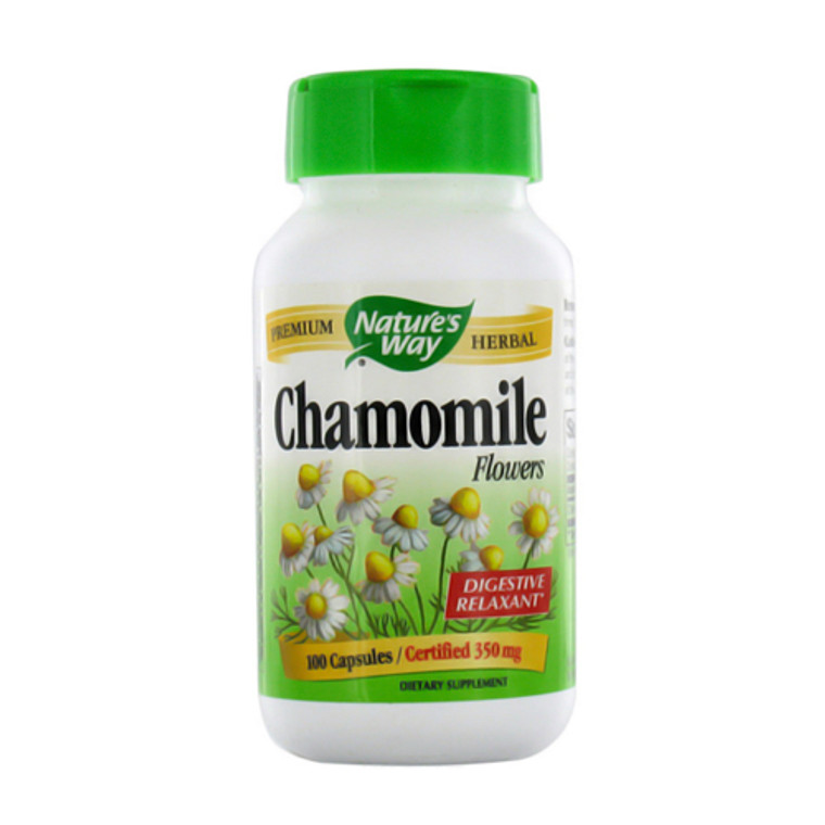 Natures Way Chamomile Flowers 350 Mg Capsules For Digestive Relaxant - 100 Ea