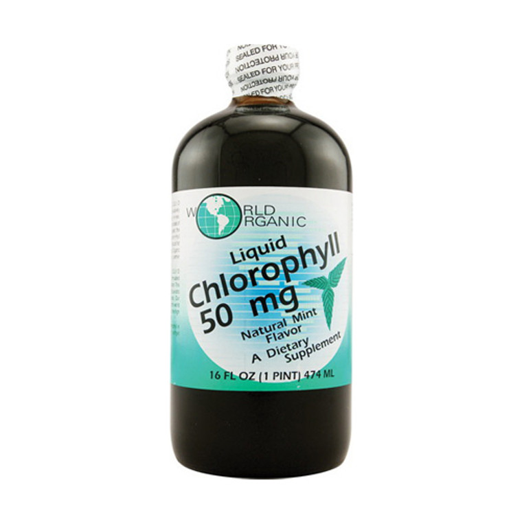 World Organic Liquid Chlorophyll, Natural Mint Flavor - 16 Oz