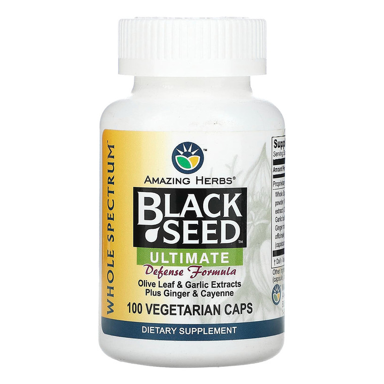 Amazing Herbs Black Seed Ultimate Capsules Dietary Supplement for Wellness Support 100Ea