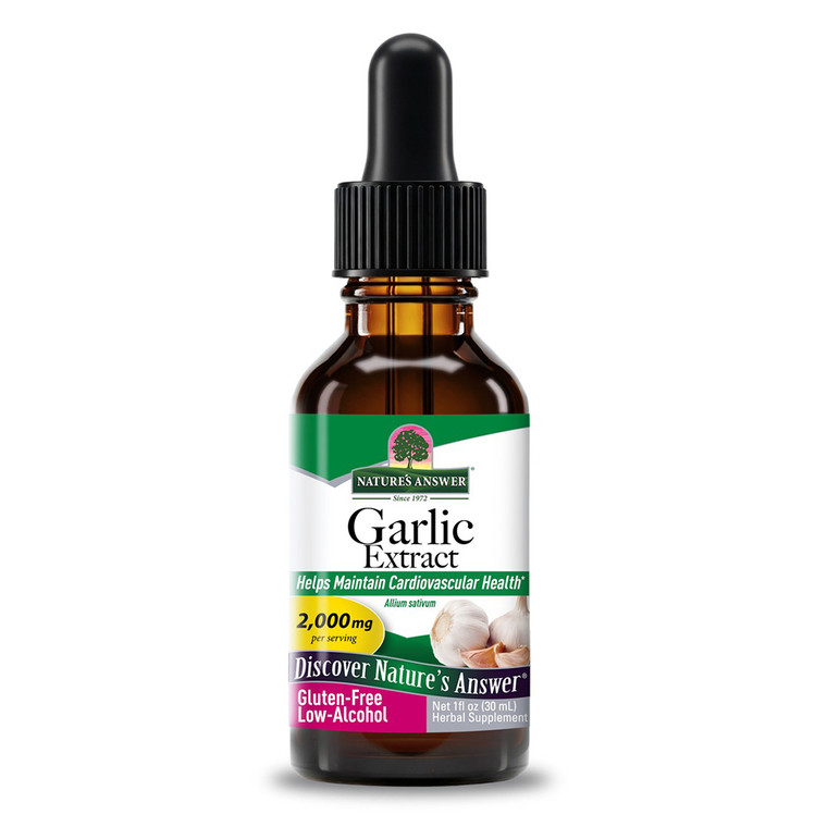 Natures Answer Garlic Extract 2000mg Low Alcohol Liquid Supports Cardiovascular Health 1Oz (30ml)