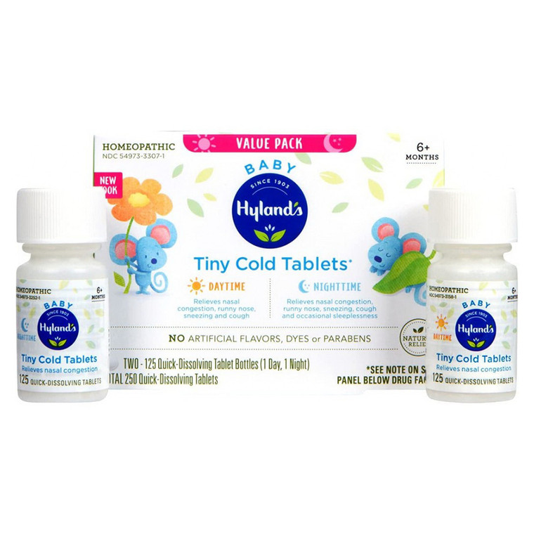 Hylands Baby Day time and Night time Tiny Cold Tablets, 250 Ea