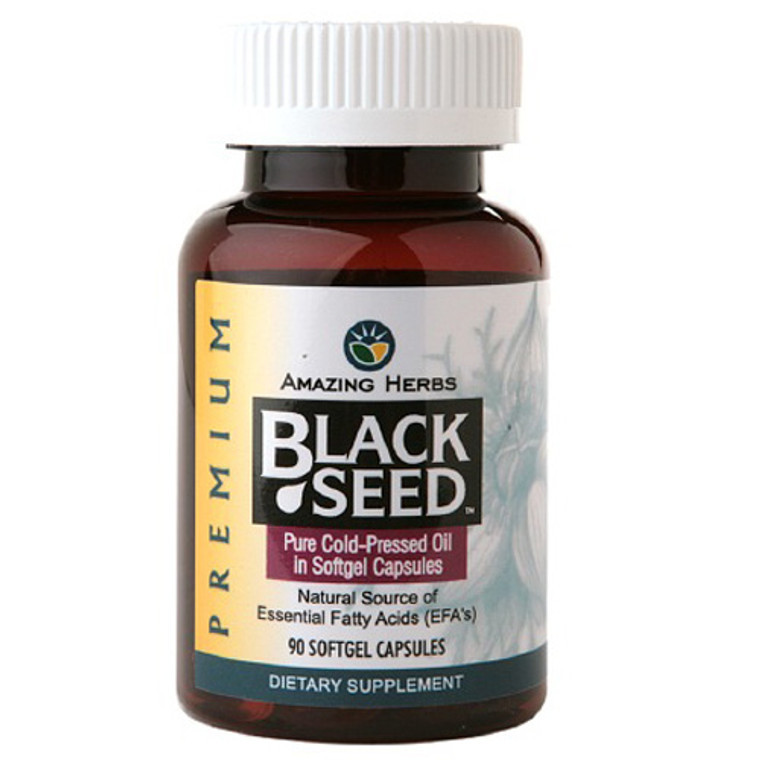 Amazing Herbs Black Seed Pure Cold Pressed Oil Softgels - 90 Ea