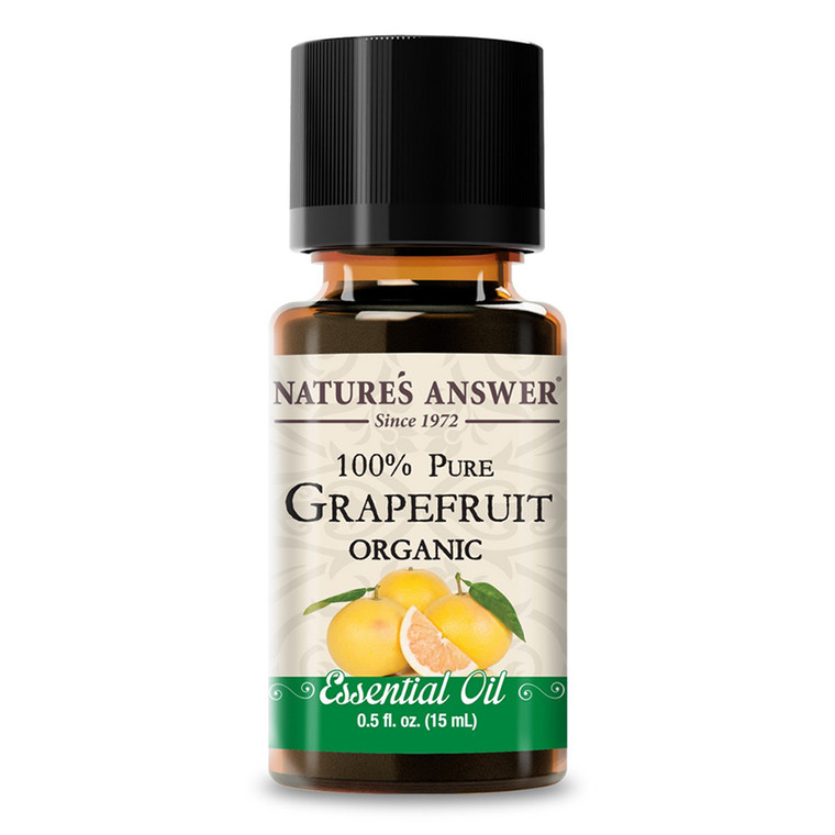 Natures Answer Essential Oil Organic Grapefruit Natural Aromatherapy Oil for Diffuser 0.5Oz (15ml)