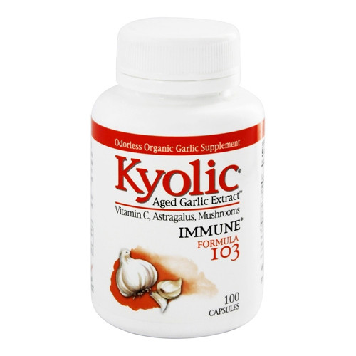 Kyolic Formula 103 Aged Garlic Extract With Vitamin C, Astragals, Mushrooms Capsules - 100 Ea