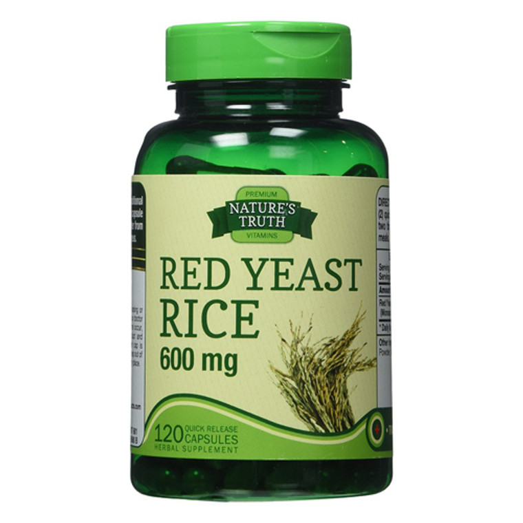 Natures Truth Vitamins Red Yeast Rice 600 mg Quick Release Capsules, 120 Ea