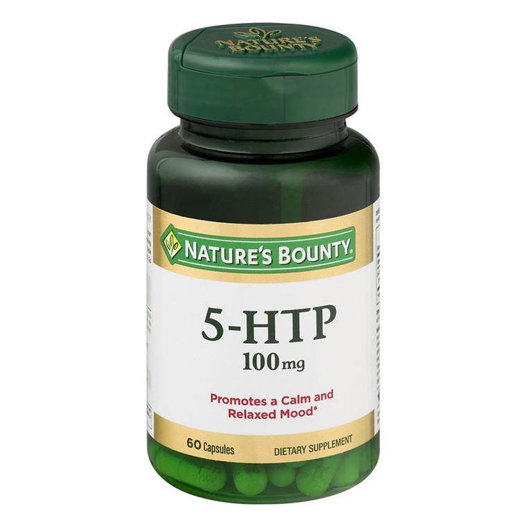 Natures Bounty 5 HTP 100mg Capsules Support Calm and Relaxed Mood 60Ea