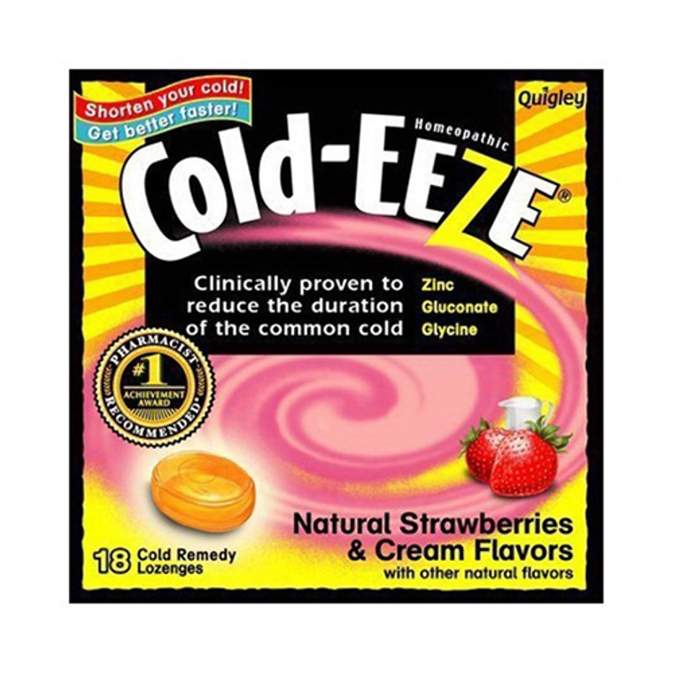 Cold-Eeze Cough Suppressant Drops Bag With Strawberries And Cream - 18 Each