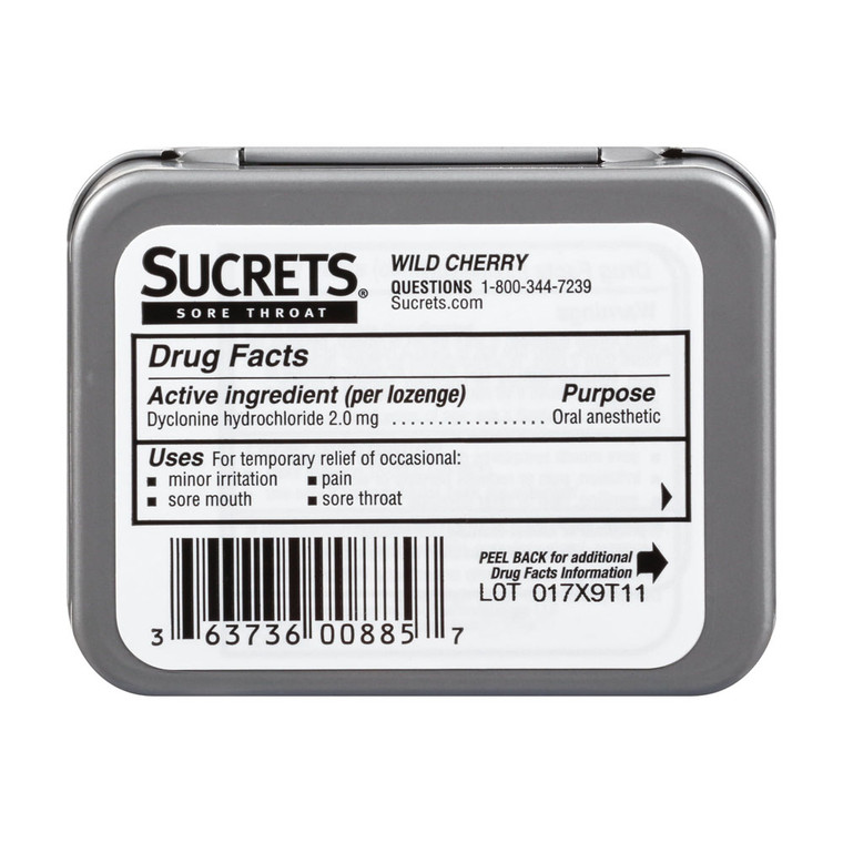 Sucrets Sore Throat and Cough Lozenges, Wild Cherry, 18 Ea