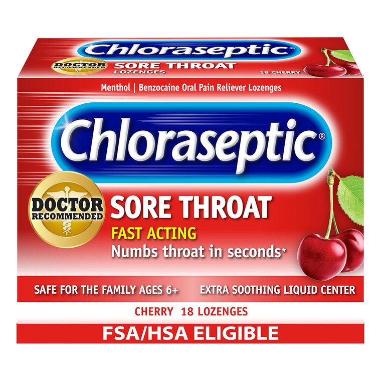 Chloraseptic Sore Throat Lozenges With Cherry Flavor - 18 Each