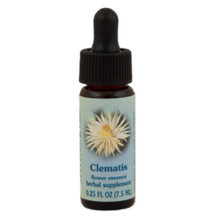 Flower Essence Clematis Dropper for Present Moment Awareness and Practical Focus 0.25Oz (7.5ml)