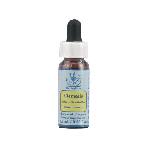 Flower Essence Clematis Dropper for Present Moment Awareness and Practical Focus 0.25Oz (7.5ml)