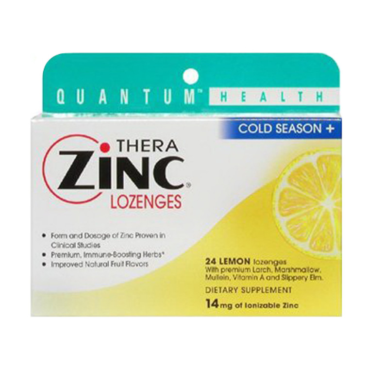 Thera Zinc Lozenges With Echinacea, Lemon Flavor, Cold Season - 24 Ea