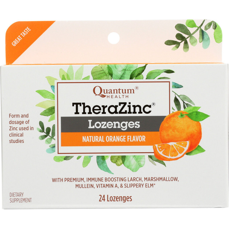 Thera Zinc Lozenges With Echinacea, Orange Flavor, Cold Season, 24 Ea