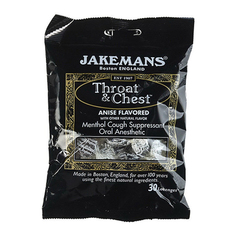 Jakemans Throat And Chest Lozenges, Menthol Sweets - 30 Ea