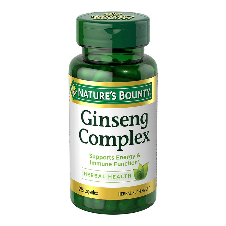 Natures Bounty Ginseng Complex Herbal Health Capsules, 75 Ea