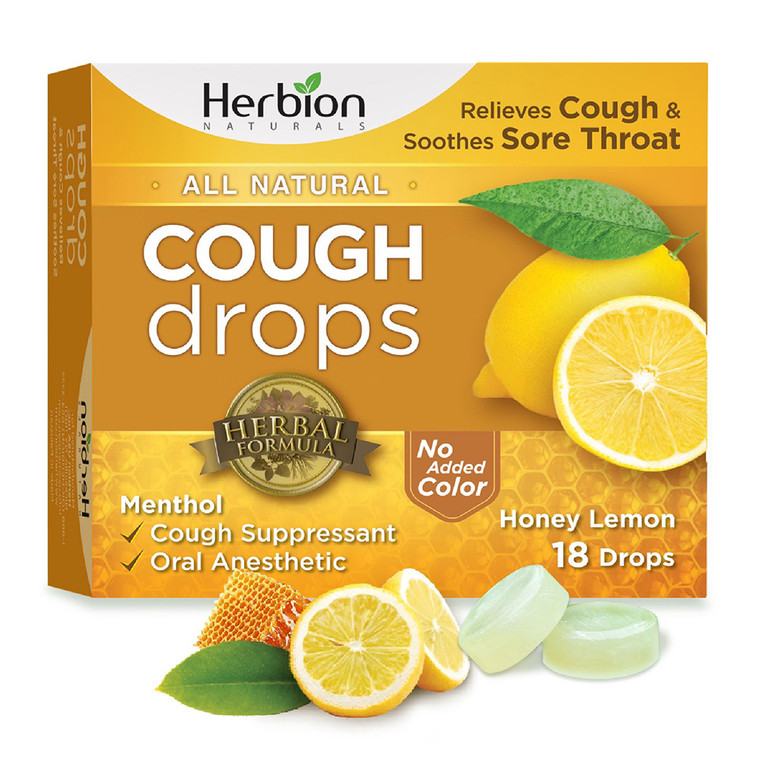 Herbion Naturals Cough Drops, Honey Lemon - 18 Drops