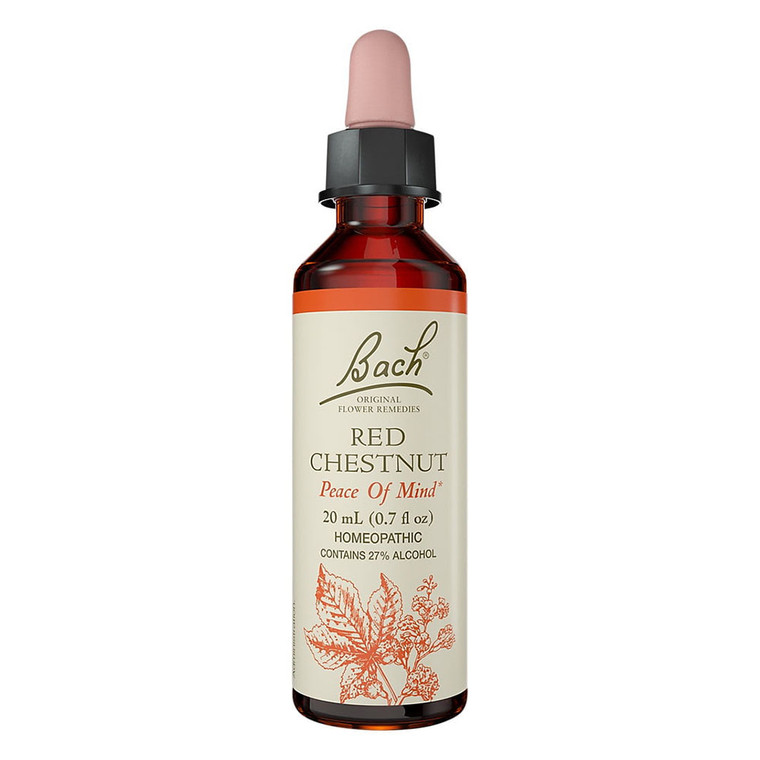 Bach Original Flower Essences Peace of Mind for Naturally Occurring Nervous Tension Red Chestnut 0.7Oz (20ml)
