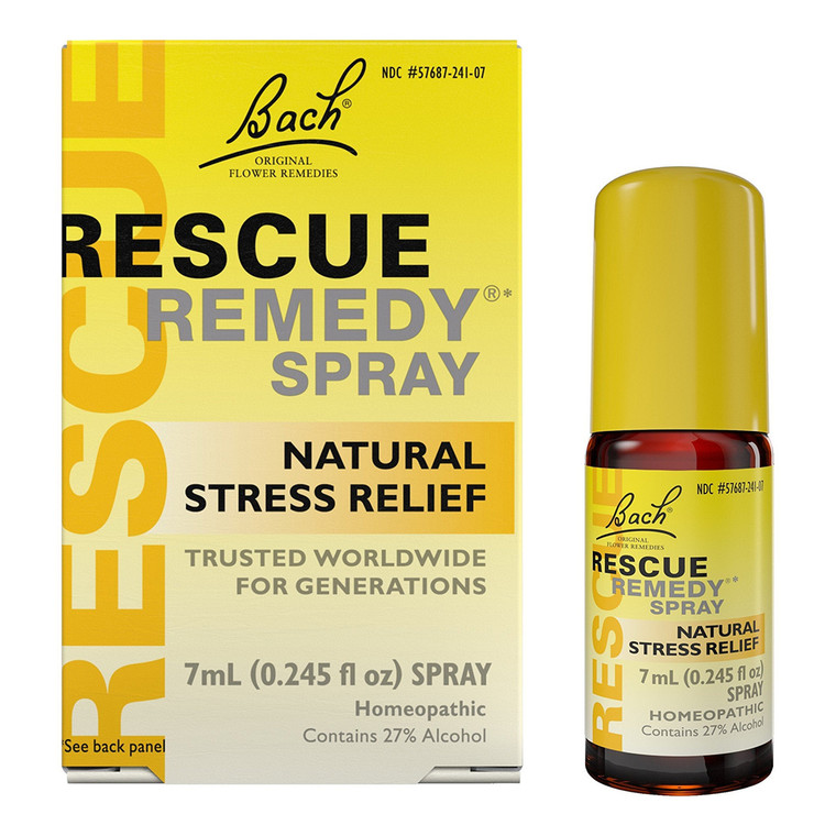 Bach Original Flower Remedies Rescue Remedy Spray Natural Stress Relief 0.245Oz (7ml)