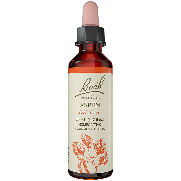 Bach Original Flower Essences Feel Secure for Naturally Occurring Nervous Tension Aspen 0.7Oz (20ml)